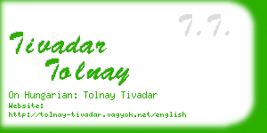 tivadar tolnay business card